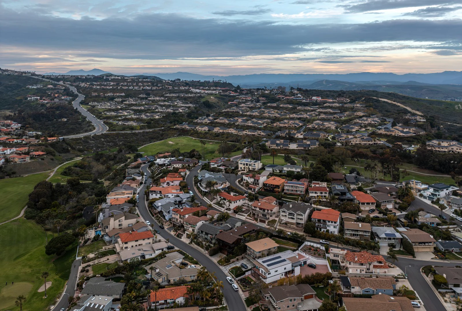 Aerial view of Orange County coastal neighborhoods